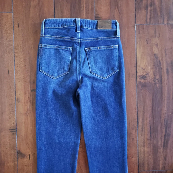 Paige Dark Wash Hoxton Slim Hampton Stretch Mid Rise Women's Blue Jeans Size 24 - Picture 4 of 13